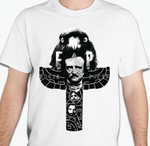 edgar allan poets official merchandising inspired by the sound of the band and Edgar Allan Poe and Hitchcock movies