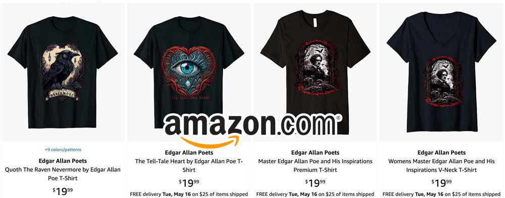 Edgar Allan Poets Amazon T-Shirts