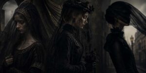 black veil symbolism gothic noir illustration